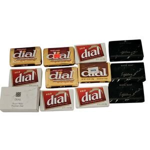 12 Vintage Dial Gold Bar Soaps Antibacterial Deodorant 1.25 oz Travel 80s NOS